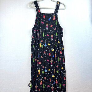 Vintage Duo Maternity Midi Dress Womens Medium Preppy Boho Pin Up Teacher